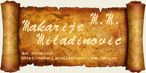 Makarije Miladinović vizit kartica